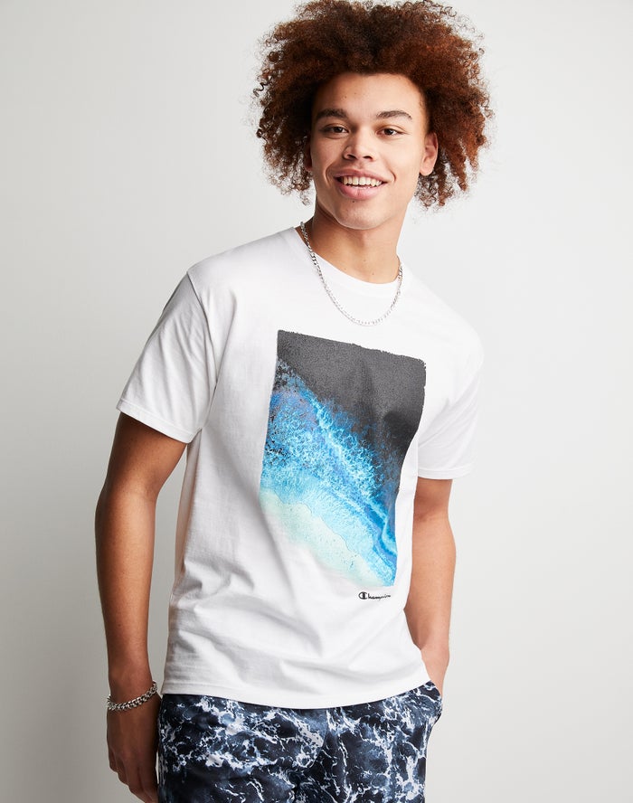 Camiseta Champion Hombre - Classic Graphic Shoreline ( Blancas ) 4153702-CZ